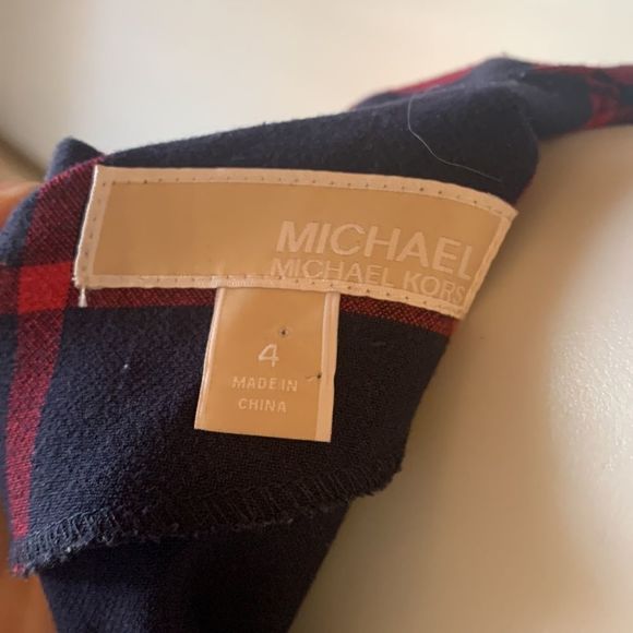 [Michael Kors] Navy/Red Plaid Lace Dress - Size 4 - Picture 6 of 6